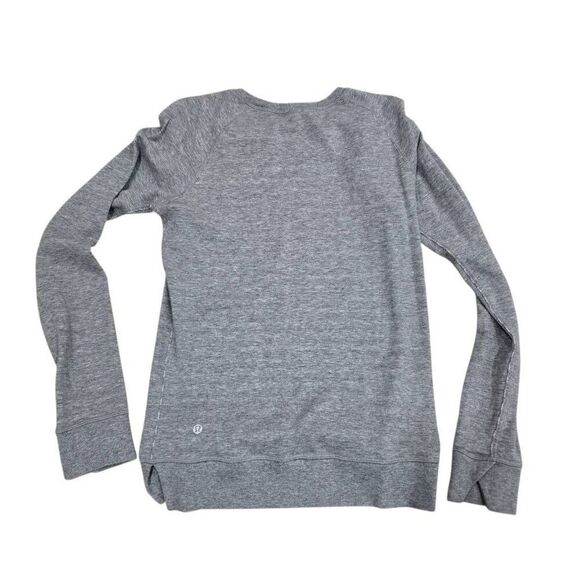 Lululemon Open Your Heart Reversible Sweatshirt Women's 6 Grey White Striped - Picture 6 of 8